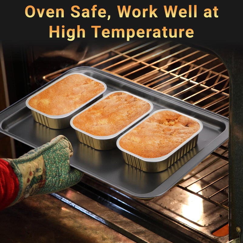 Beasea Mini Loaf Pans with Lid, 25 Pack 5x3 Inch Disposable Loaf Pan Aluminum Foil Bread Pans Bread Loaf Pans Mini Loaf Baking Pans Loaf Bakeware for Baking - Image 3